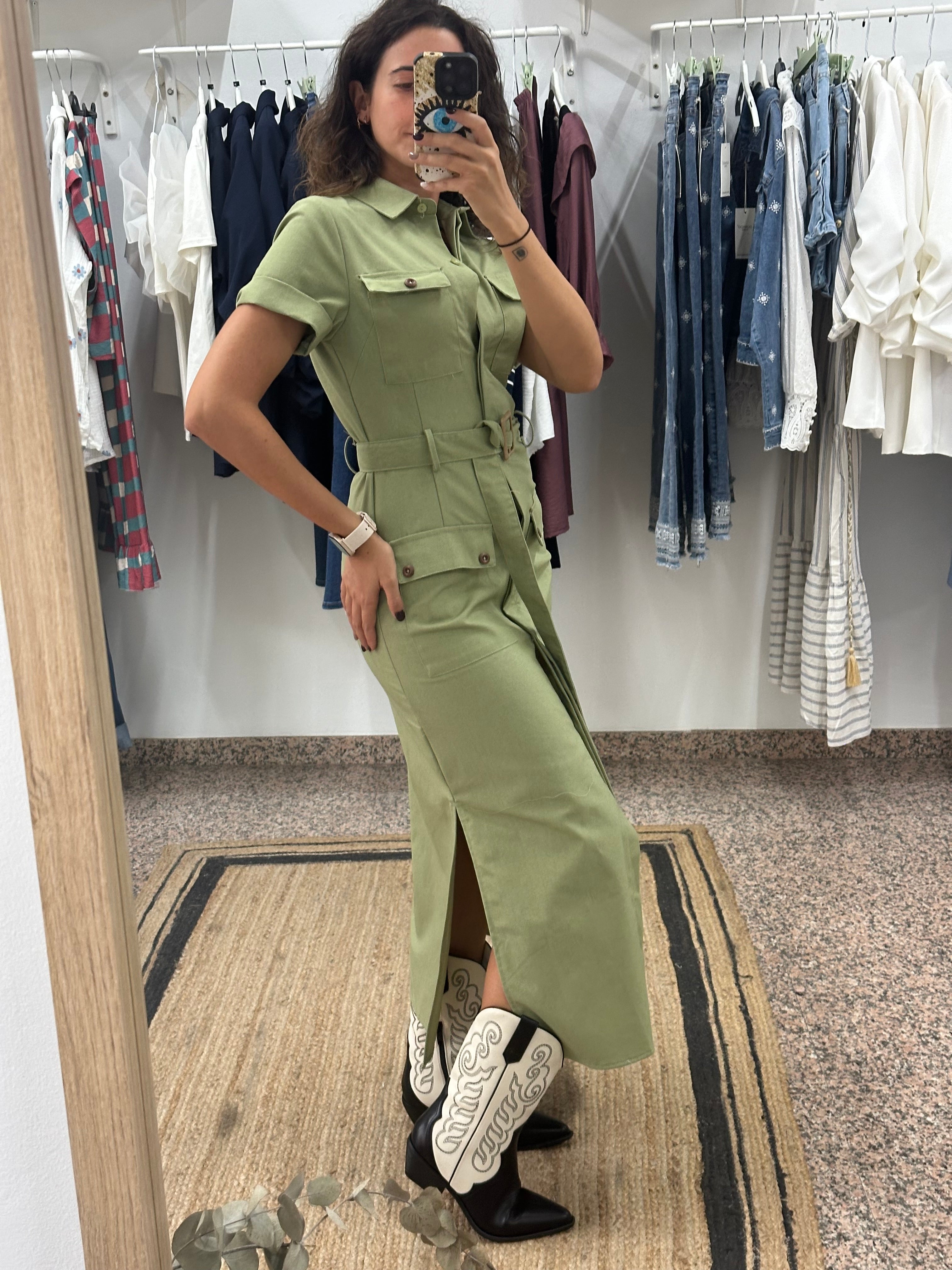 VESTIDO SAFARI VERDE