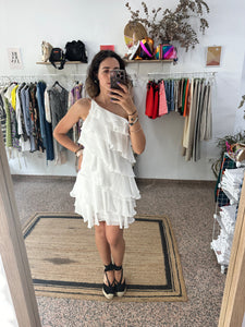 VESTIDO VOLANTES BLANCOS