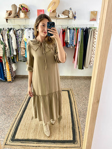 VESTIDO CAMEL CUELLO