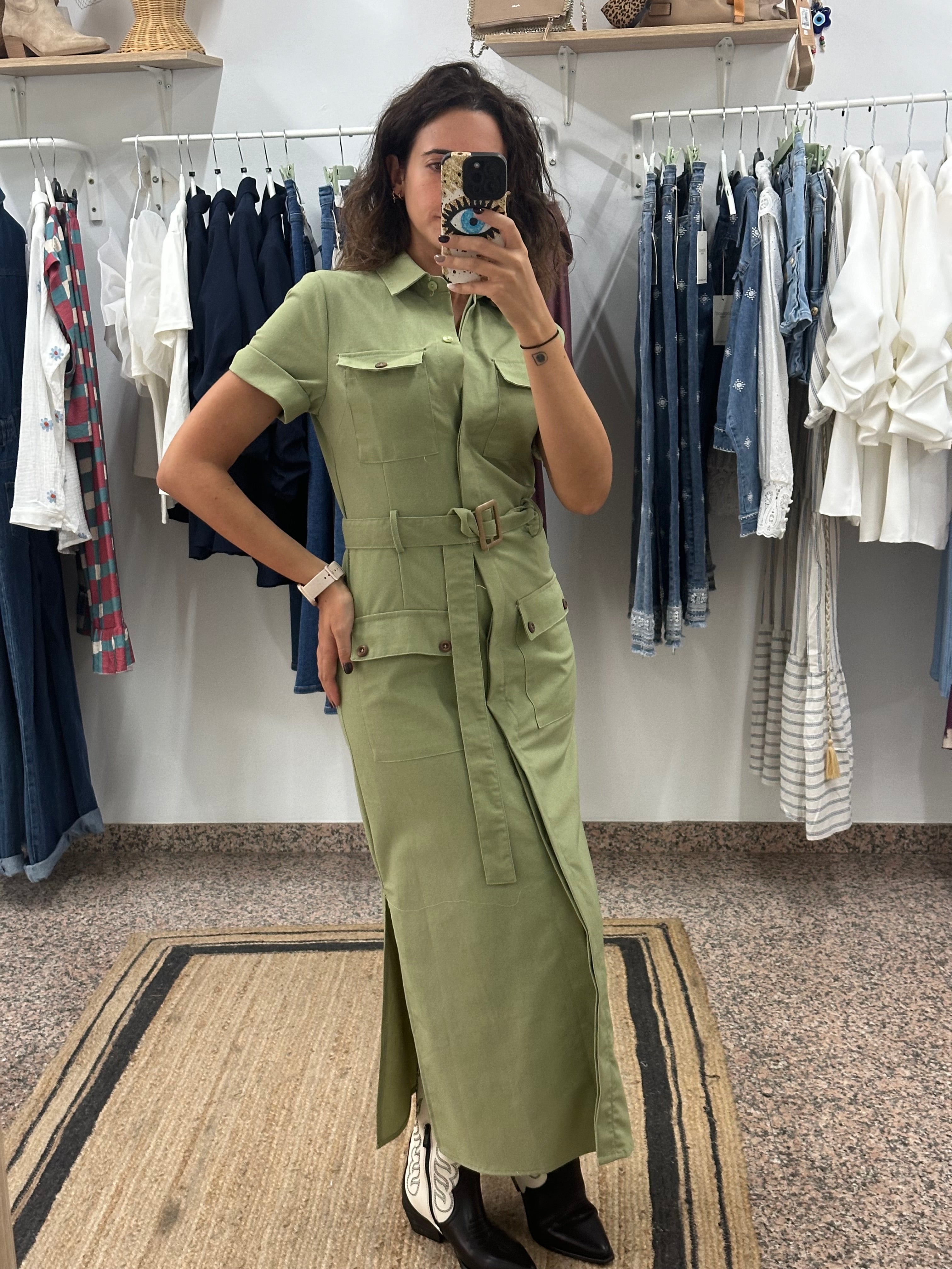 VESTIDO SAFARI VERDE