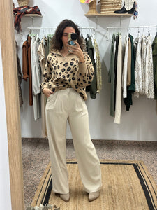 PANTALÓN SATINADO BEIGE