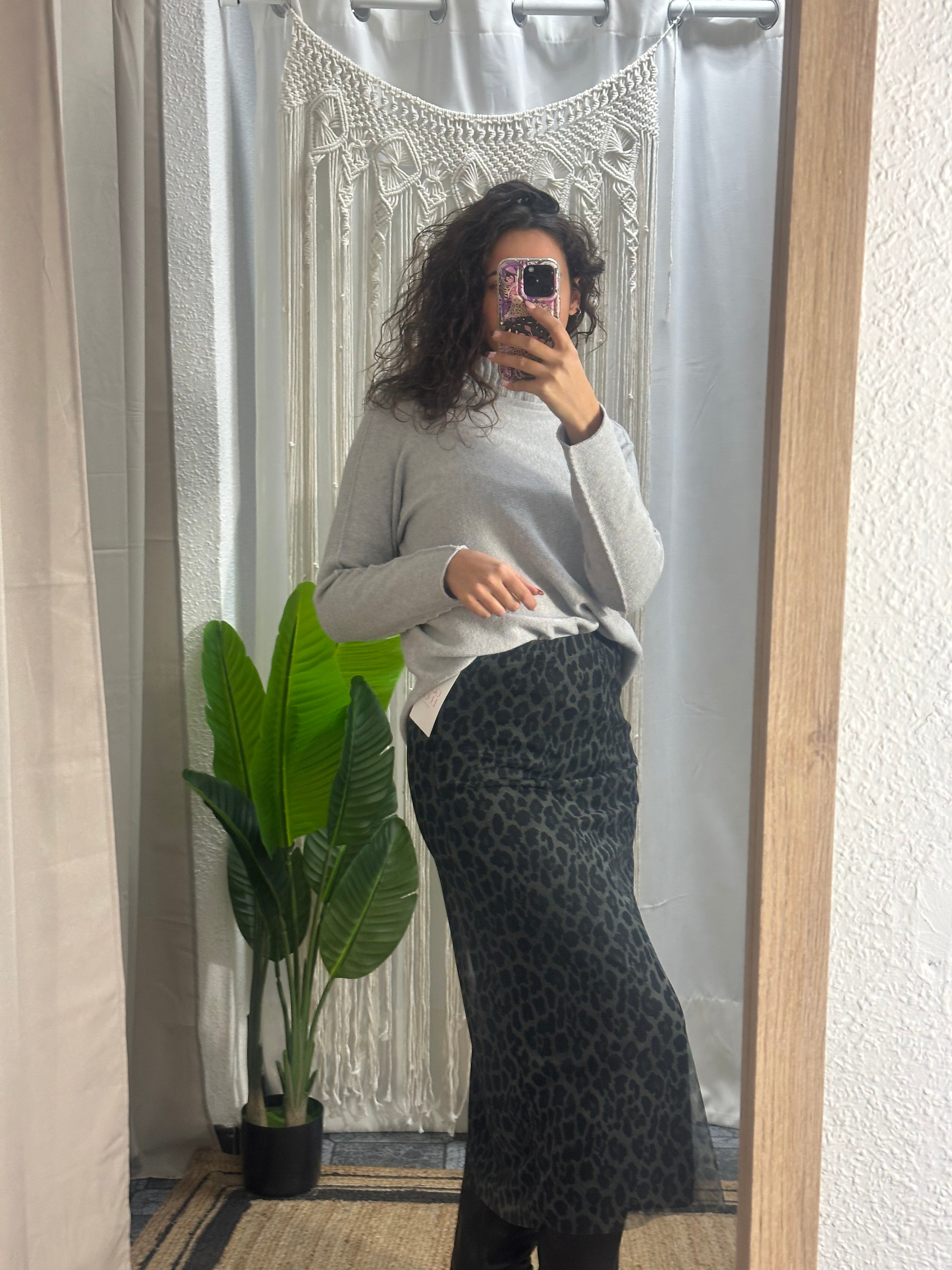 FALDA TUL MINI LEOPARDO