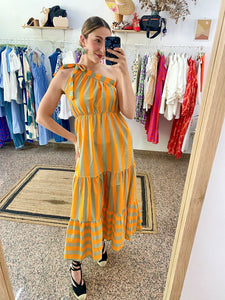 VESTIDO NARANJA RAYAS